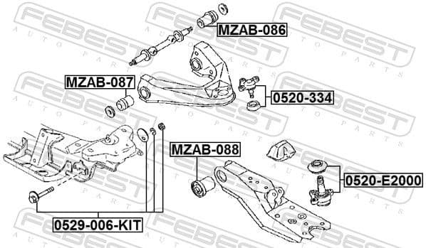 Mounting, control/trailing arm MZAB-088 - image 2