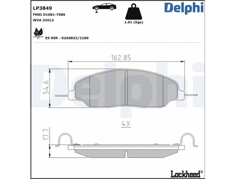 Brake Pad Set, disc brake LP3849