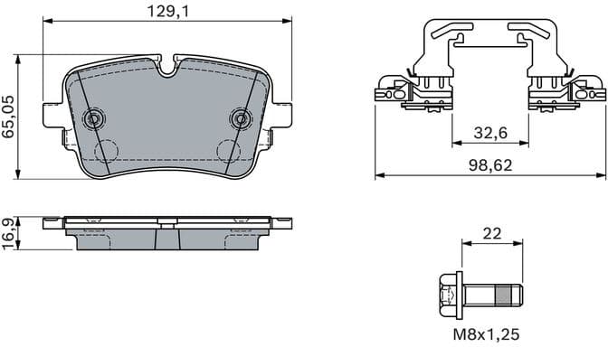 Brake Pad Set, disc brake 0986460173