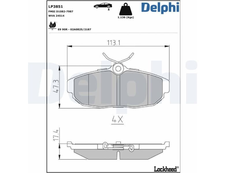 Brake Pad Set, disc brake LP3851
