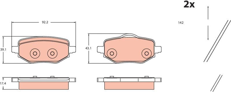 Brake Pad Set, disc brake GDB2480