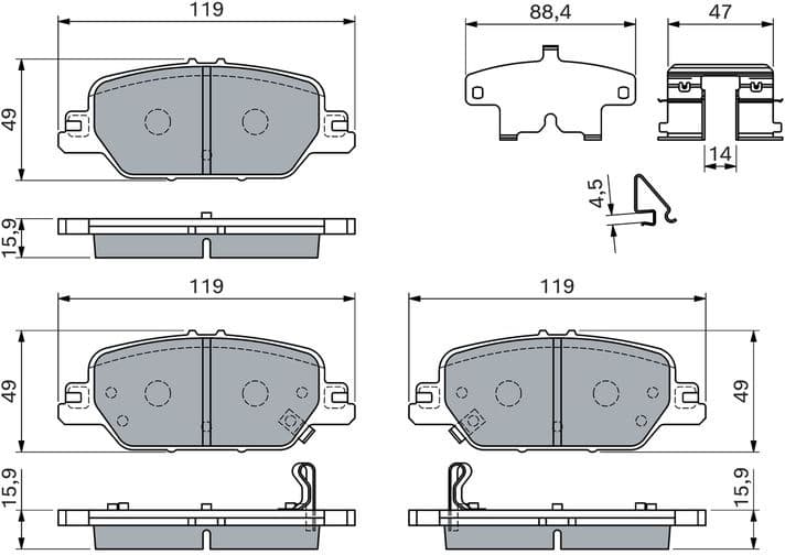 Brake Pad Set, disc brake 0986460138