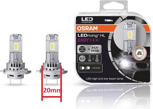 OSRAM lemputės H7/H18-LEDrivig HL EASY 2vnt - 64210DWESY-HCB
