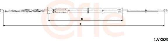Cable Pull, parking brake 92.1.VK023