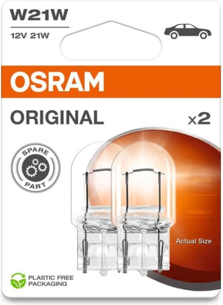 Osram Bulbs W21W 12V W3X16D UNV1 2vnt - 7505-2BL (OSRAM) - Autoera