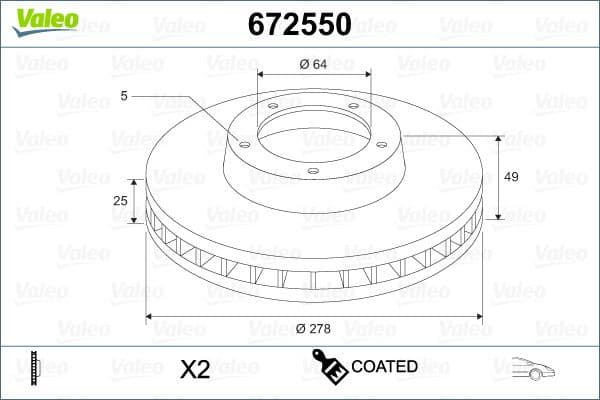 Brake Disc COATED 672550