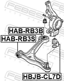 Mounting, control/trailing arm HAB-RB3B - image 2