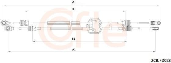Cable Pull, manual transmission 92.2CB.FD028
