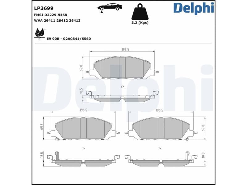 Brake Pad Set, disc brake LP3699