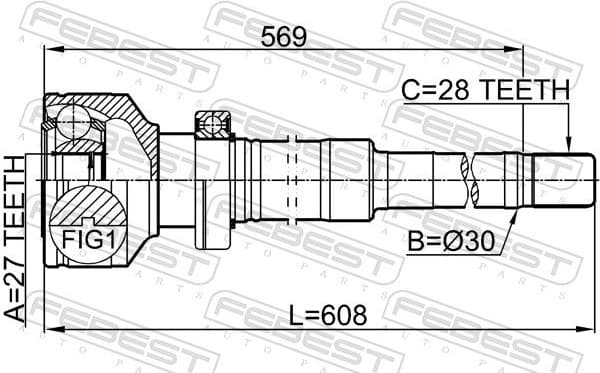 Joint Kit, drive shaft 2711-XC90RH - image 2