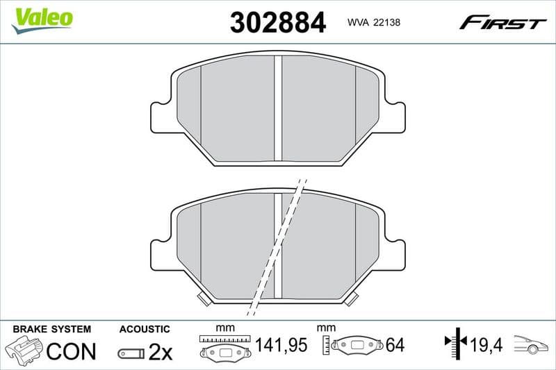 Brake Pad Set, disc brake ESSENTIAL 302884