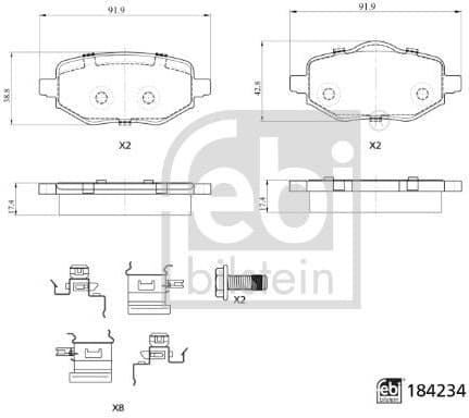 Brake Pad Set, disc brake 184234 - image 2