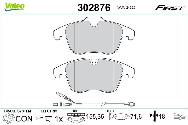 Brake Pad Set, disc brake ESSENTIAL 302876
