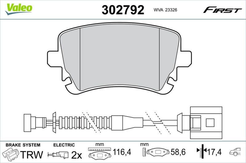 Brake Pad Set, disc brake ESSENTIAL 302792