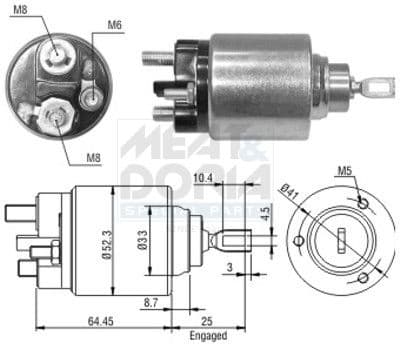 Solenoid Switch, starter 46043