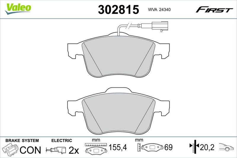 Brake Pad Set, disc brake ESSENTIAL 302815