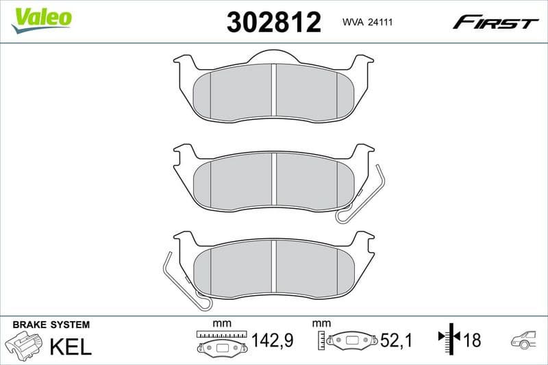 Brake Pad Set, disc brake ESSENTIAL 302812