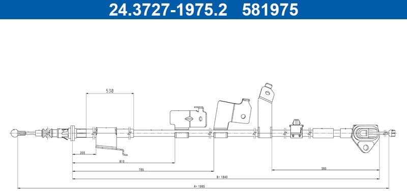 Cable Pull, parking brake 24.3727-1975.2