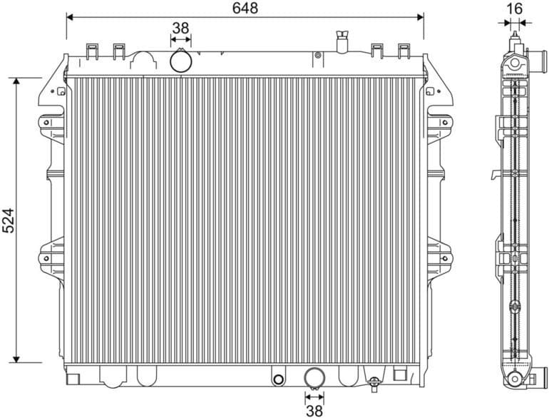 Radiator, engine cooling 701345