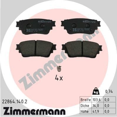 Brake Pad Set, disc brake 22864.140.2