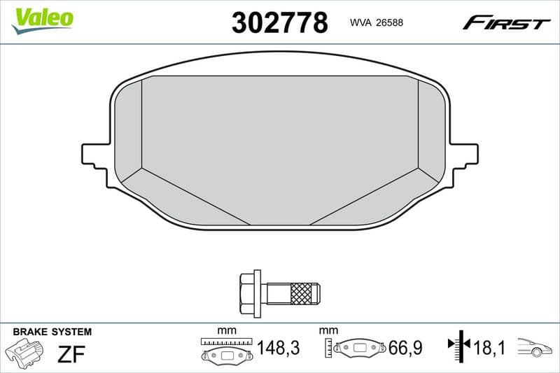 Brake Pad Set, disc brake ESSENTIAL 302778