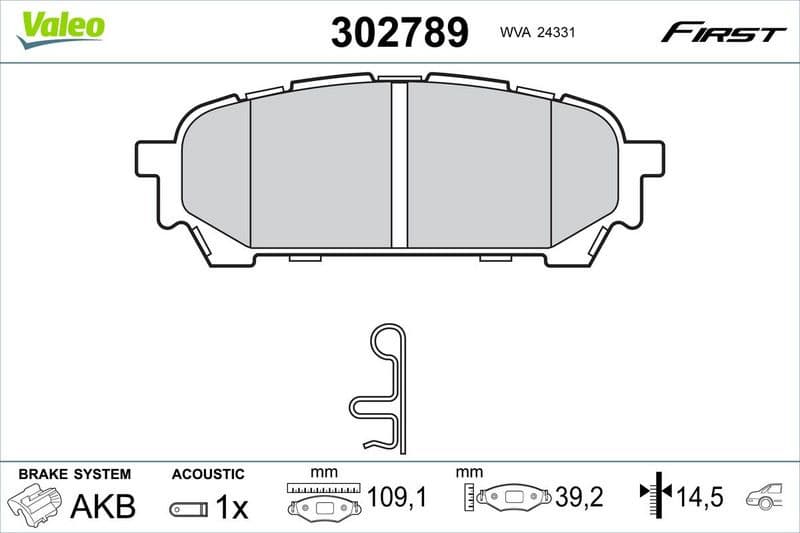 Brake Pad Set, disc brake ESSENTIAL 302789