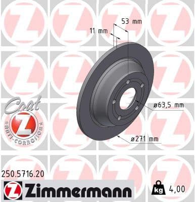 Brake Disc COAT Z 250.5716.20