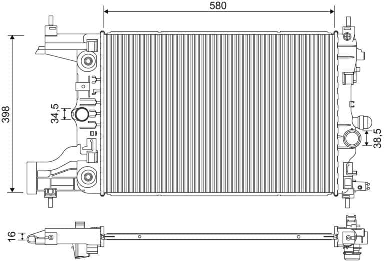 Radiator, engine cooling 701244