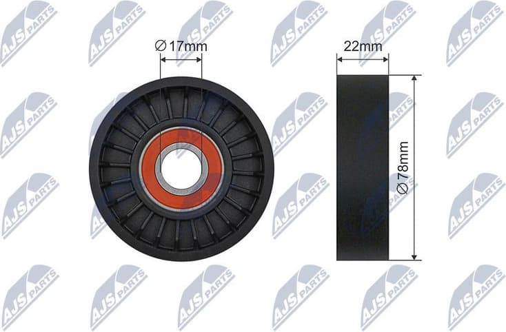 Tensioner Pulley, V-ribbed belt RNK-KA-012