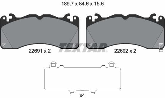 Brake Pad Set, disc brake 2269101