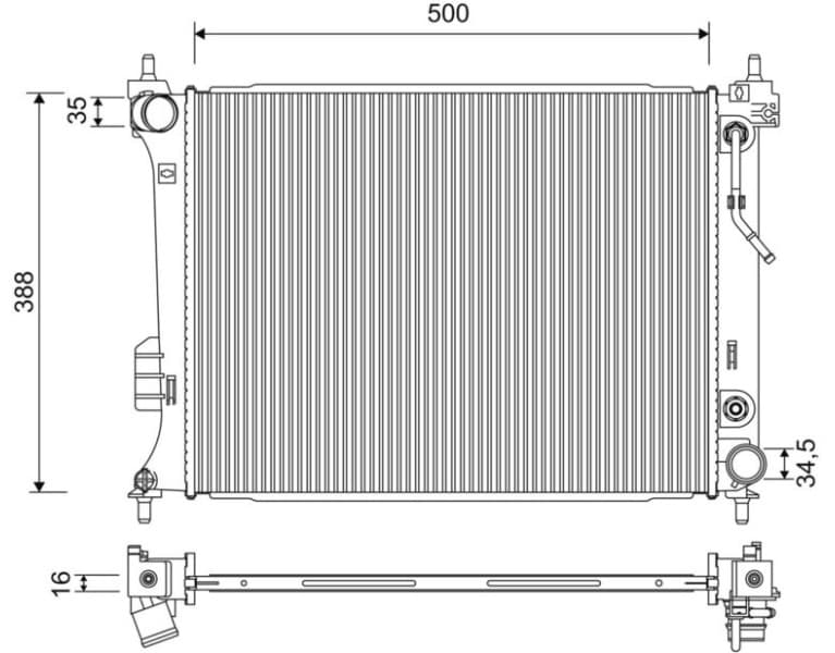 Radiator, engine cooling 701254