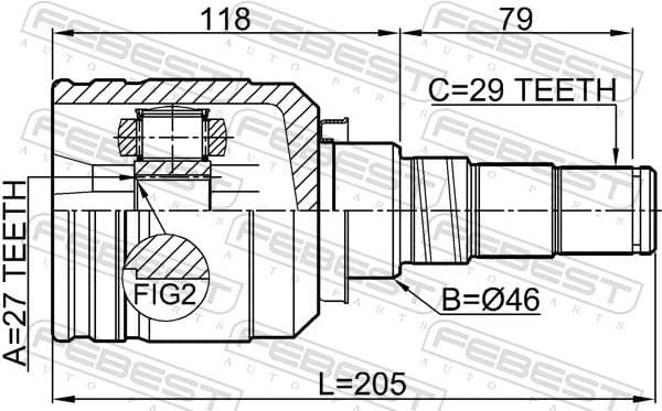 Joint Kit, drive shaft 0211-CA33LH - image 2