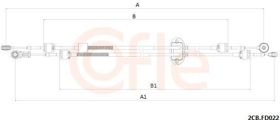 Cable Pull, manual transmission 92.2CB.FD022