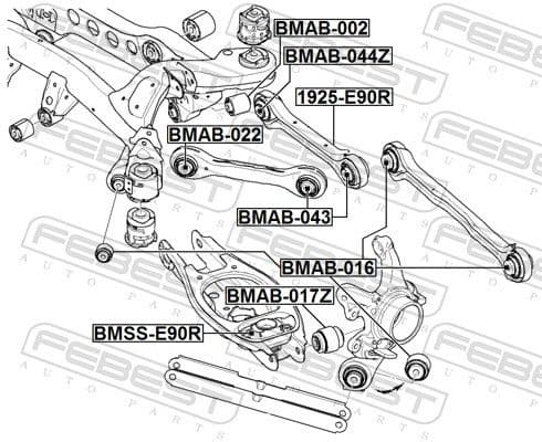 Control/Trailing Arm, wheel suspension 1925-E90R