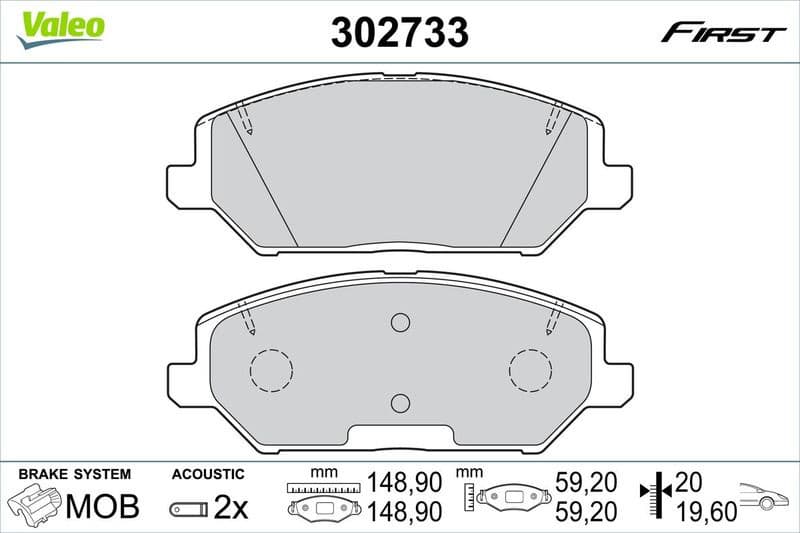 Brake Pad Set, disc brake ESSENTIAL 302733