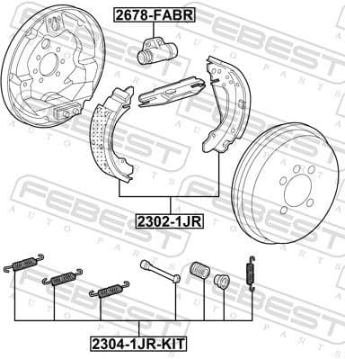 Accessory Kit, parking brake shoes 2304-1JR-KIT - image 2