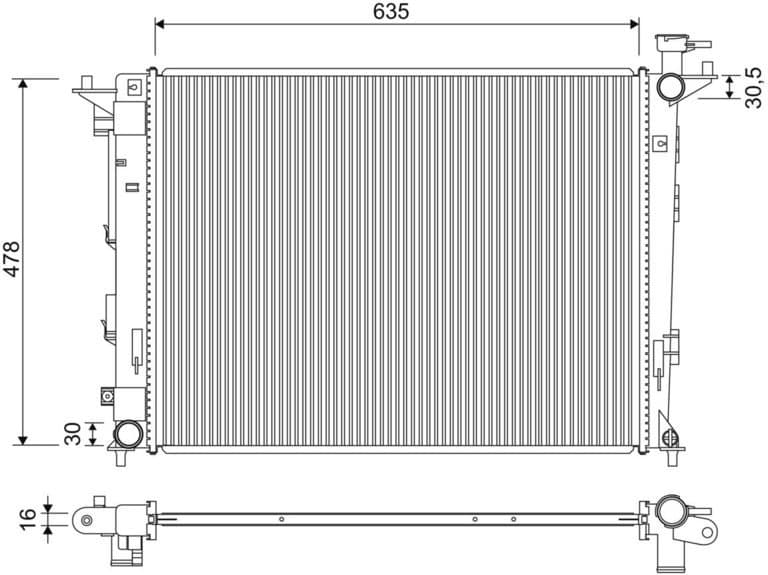 Radiator, engine cooling 701326