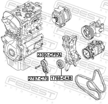 Deflection/Guide Pulley, V-ribbed belt 1788-CAB - image 2