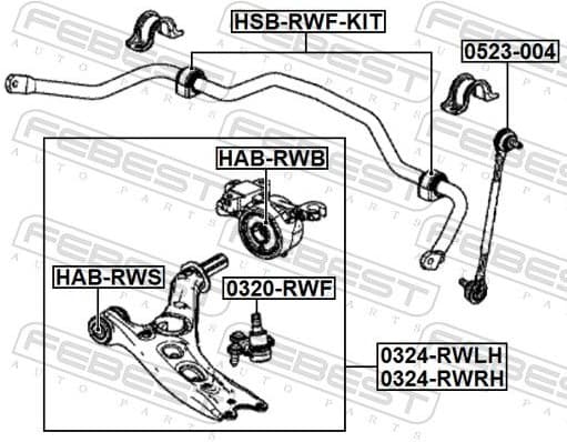 Mounting, control/trailing arm HAB-RWB - image 2