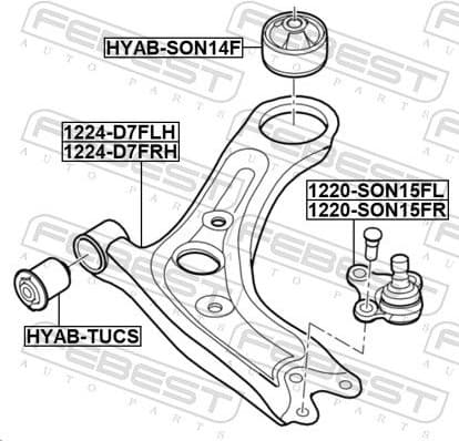 Control/Trailing Arm, wheel suspension 1224-D7FLH - image 2