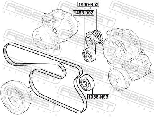 Deflection/Guide Pulley, V-ribbed belt 1988-N53 - image 2