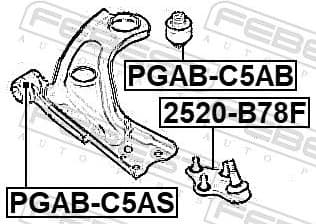 Mounting, control/trailing arm PGAB-C5AB - image 2