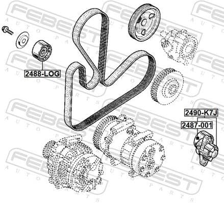 Belt Tensioner, V-ribbed belt 2490-K7J - image 2