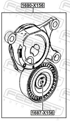 Belt Tensioner, V-ribbed belt 1690-X156 - image 2