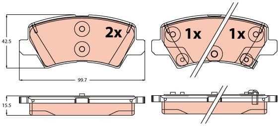 Brake Pad Set, disc brake GDB2248