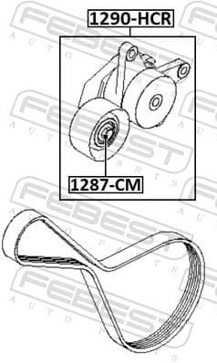 Belt Tensioner, V-ribbed belt 1290-HCR - image 2