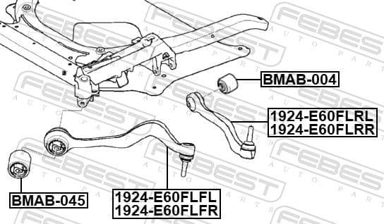 Control/Trailing Arm, wheel suspension 1924-E60FLFL
