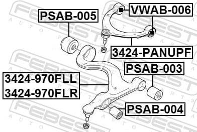 Control/Trailing Arm, wheel suspension 3424-970FLL - image 2