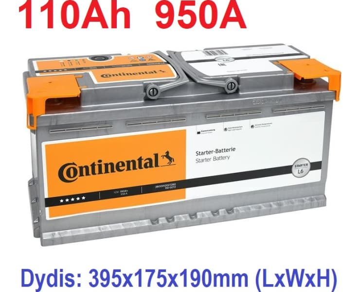 Akumuliatorius CONTINENTAL 110Ah 950A PREMIUM - 2800012027280