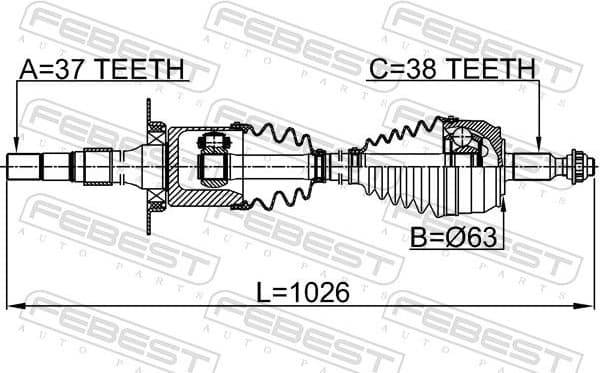 Drive Shaft 2314-7ERH